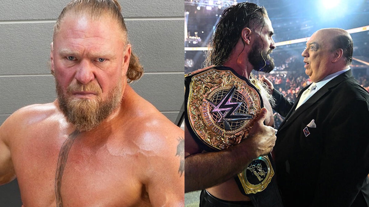WWE stars Brock Lesnar, Seth Rollins and Paul Heyman