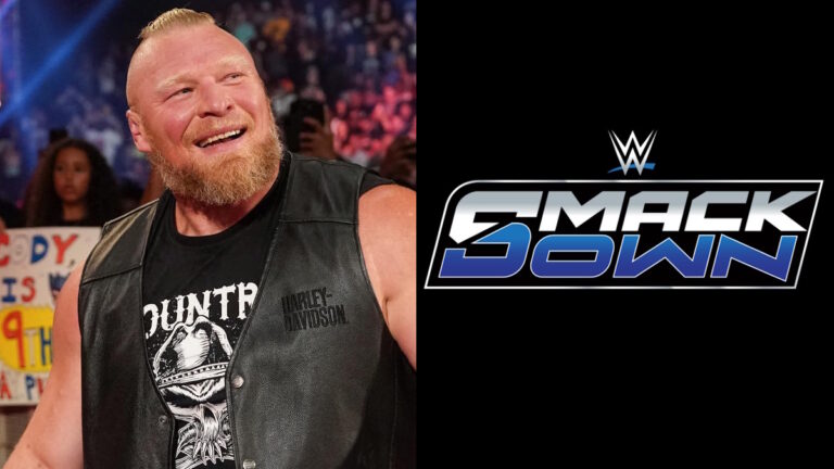 Brock Lesnar and WWE SmackDown logo
