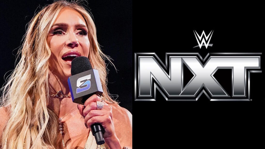 Charlotte Flair and WWE NXT logo