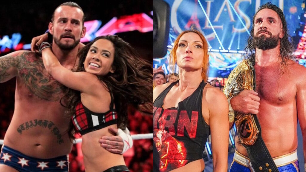 WWE stars CM Punk, AJ Lee, Becky Lynch and Seth Rollins
