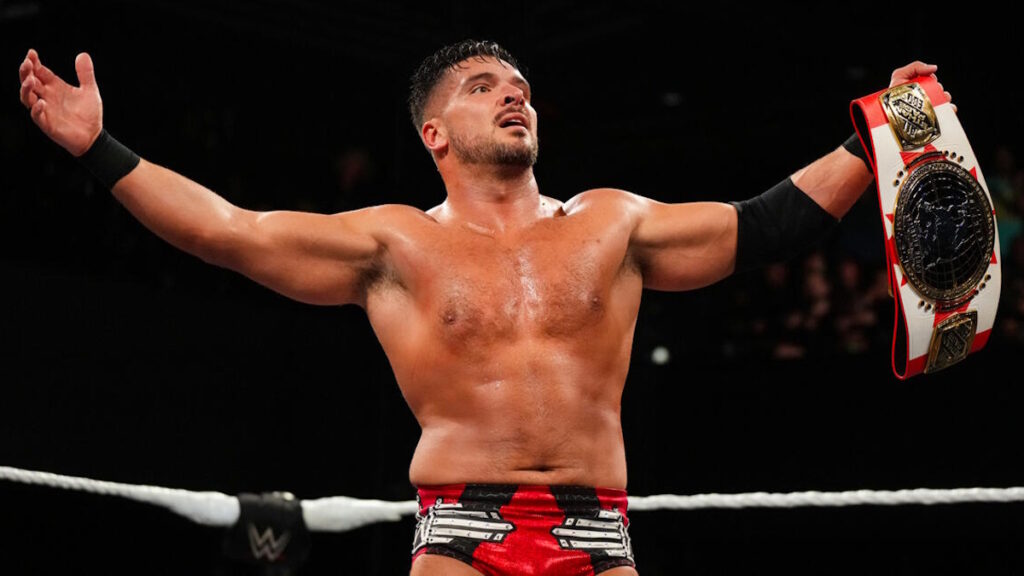 Ethan Page holding the WWE NXT North American Championship