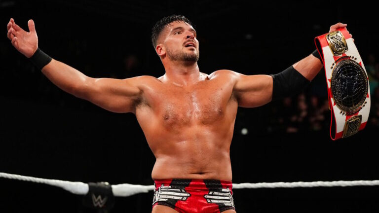 Ethan Page holding the WWE NXT North American Championship