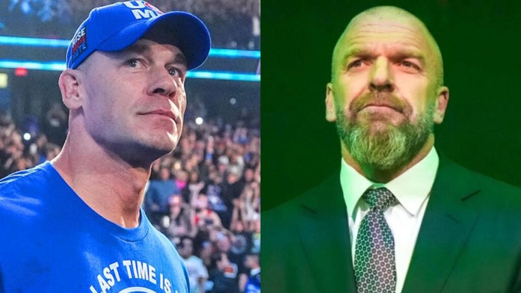 WWE star John Cena next to Triple H