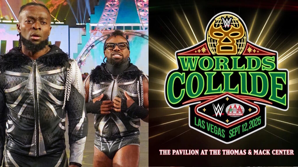 WWE Worlds Collide logo and New Day