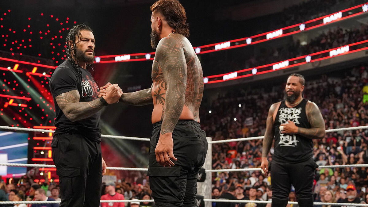 Roman Reigns, Jey Uso and Jimmy Uso on WWE Raw