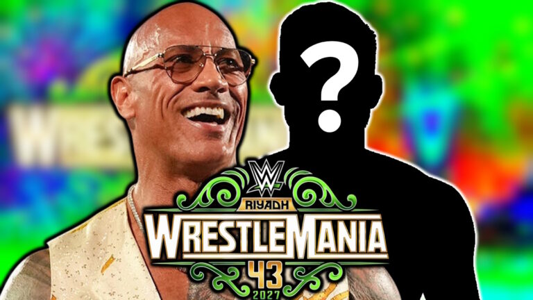 WWE WrestleMania 43 logo and The Rock