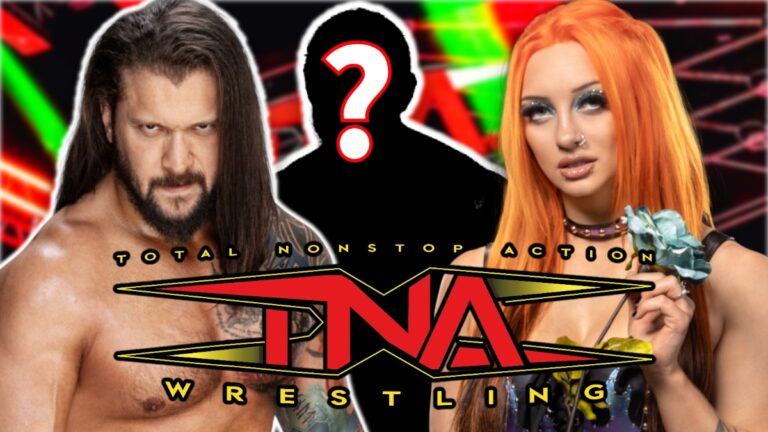 TNA Wrestling logo with Karrion Kross and Priscilla Kelly