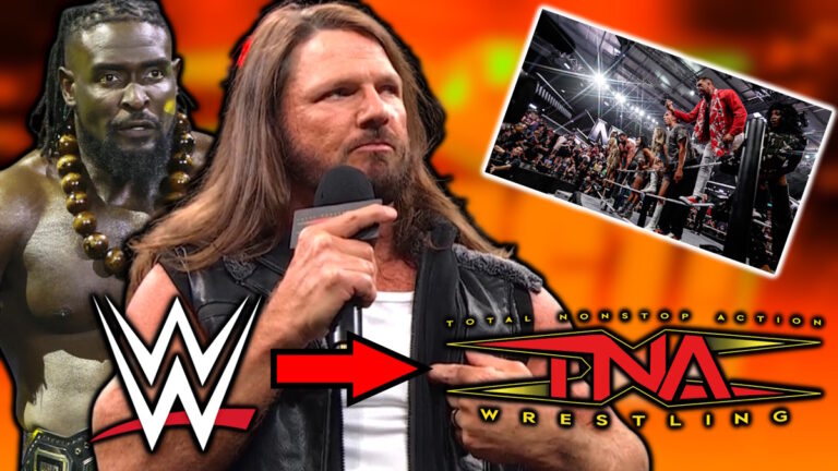 WWE and TNA Wrestling logos, Oba Femi and AJ Styles