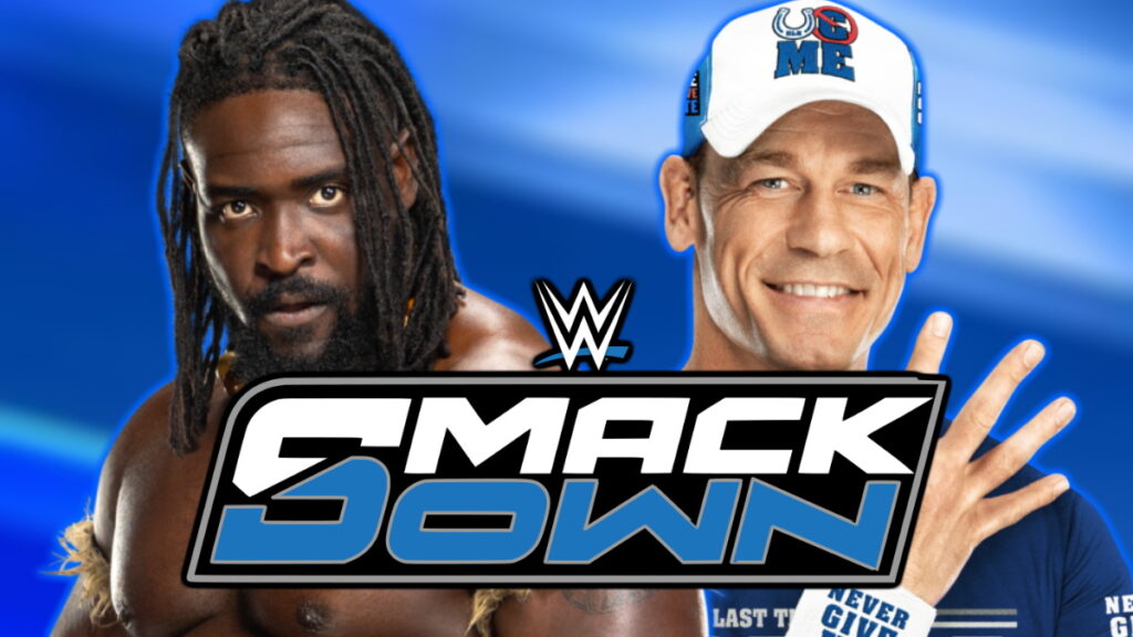 WWE SmackDown logo, Oba Femi and John Cena