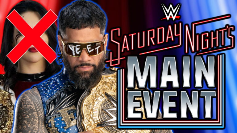 WWE Saturday Night's Main Event logo, Jey Uso and Stephanie Vaquer