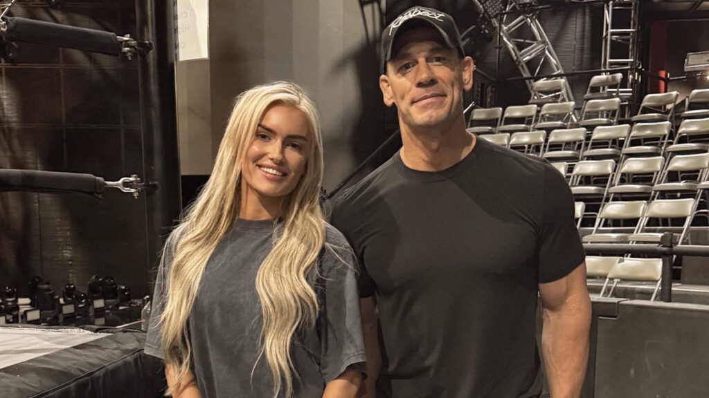 WWE stars Blake Monroe and John Cena. (Source: @BlakeMonroeWWE)