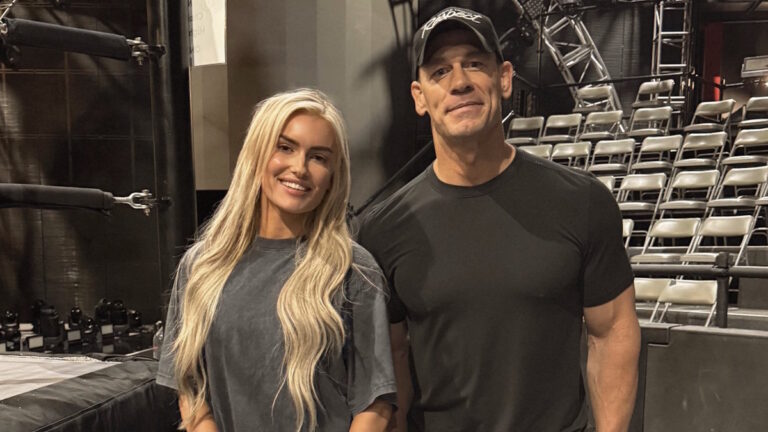 WWE stars Blake Monroe and John Cena. (Source: @BlakeMonroeWWE)