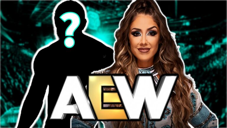 Britt Baker and AEW logo