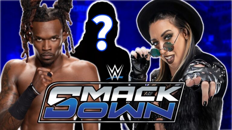 WWE SmackDown logo with Jacy Jayne and Je'Von Evans