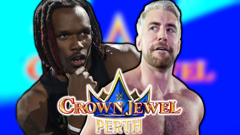 WWE Crown Jewel logo, Je'Von Evans and Joe Hendry
