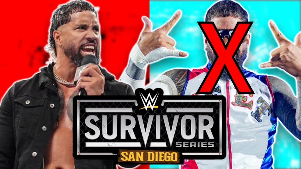 Jey Uso with WWE Survivor Series logo