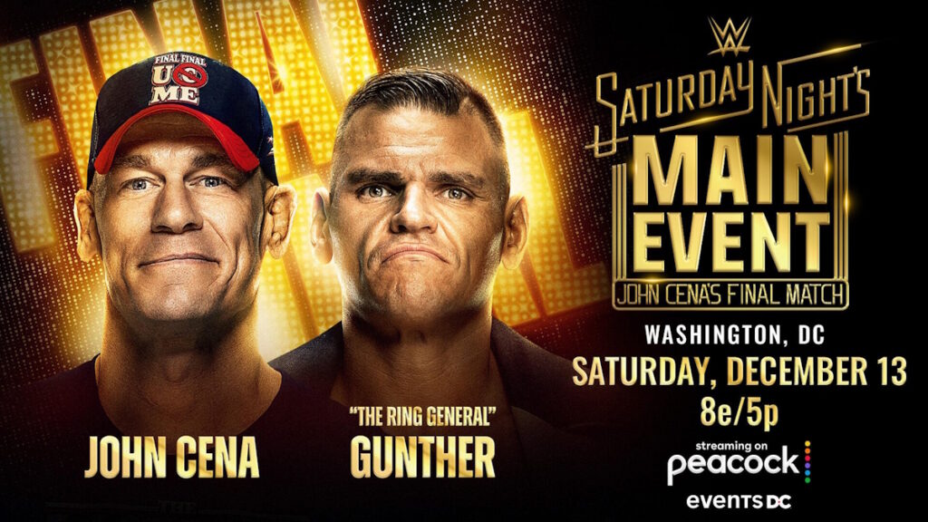 WWE graphic for John Cena's final match against GUNTHER
