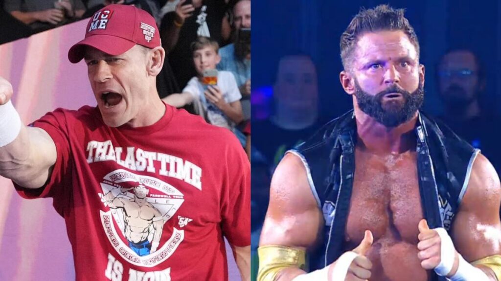 WWE star John Cena next to Matt Cardona on NXT