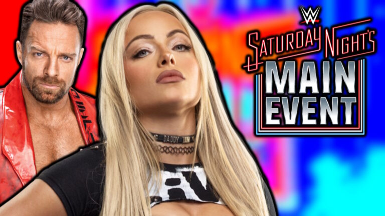 WWE Saturday Night's Main Event logo, Liv Morgan and LA Knight