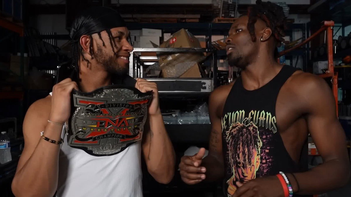 TNA Wrestling X-Dvision Champion Leon Slater and Je'Von Evans on WWE NXT