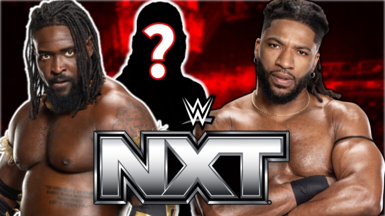 WWE NXT logo with Oba Femi and Trick Williams