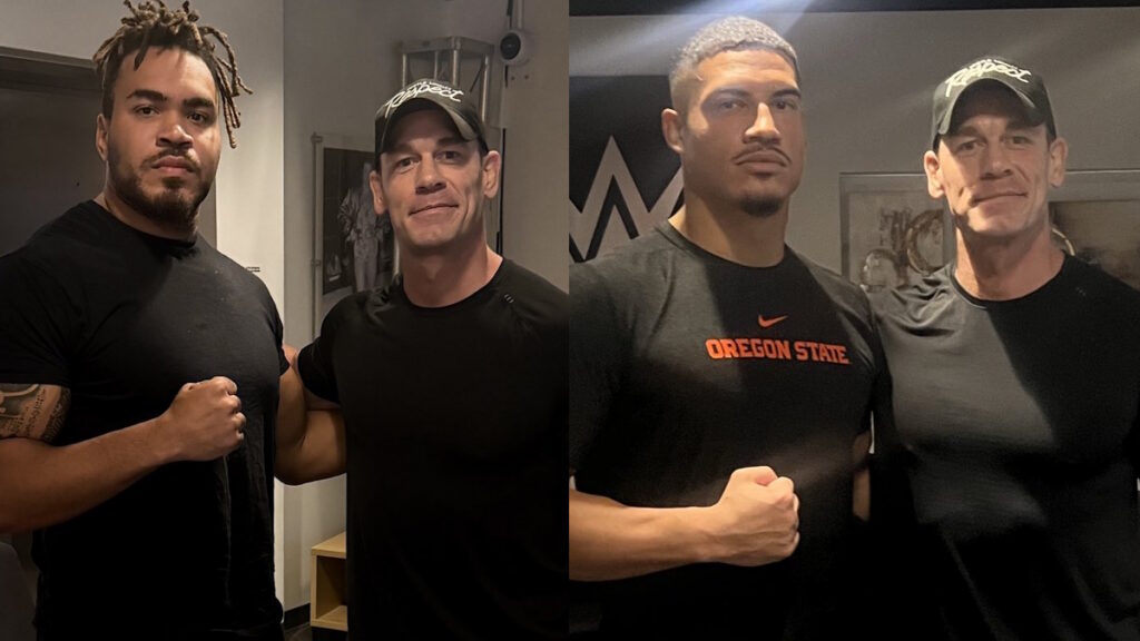 WWE stars John Cena, Osiris Griffin and Dion Lennox
