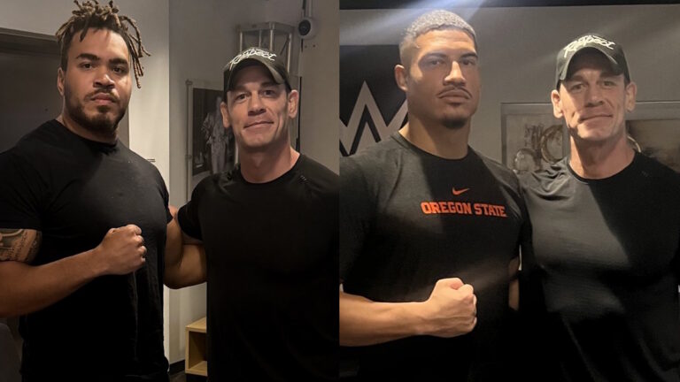 WWE stars John Cena, Osiris Griffin and Dion Lennox