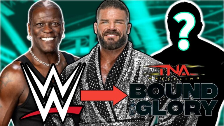 WWE and TNA Bound For Glory logos with R-Truth and Bobby Roode