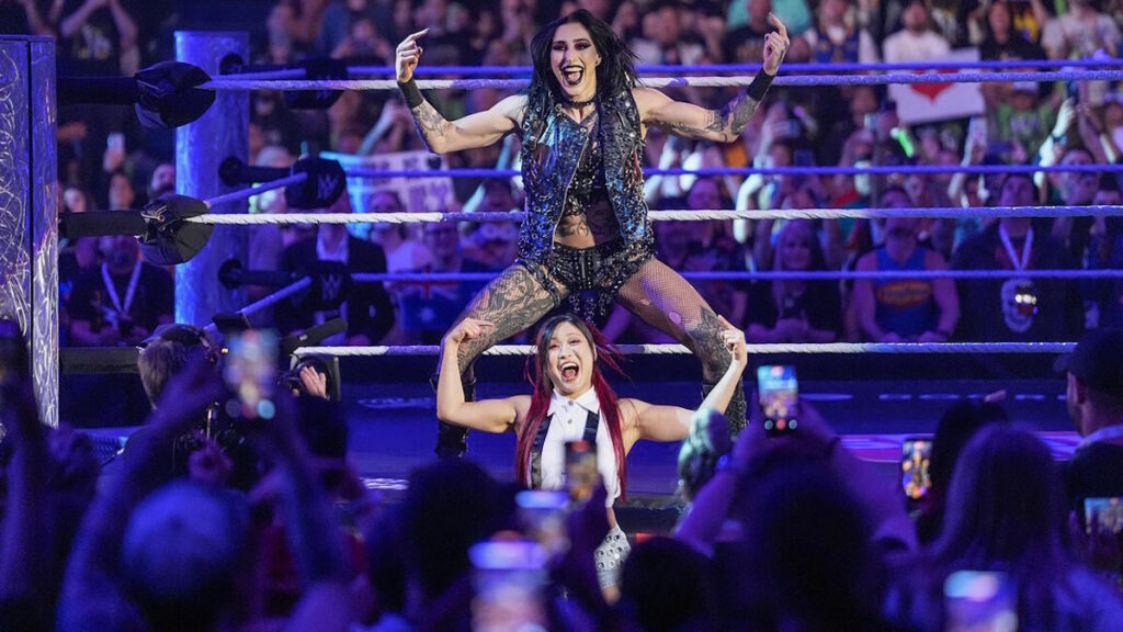 WWE stars Rhea Ripley and IYO SKY