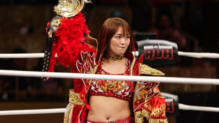 Sareee on ROH TV with the IWGP Women's Championship