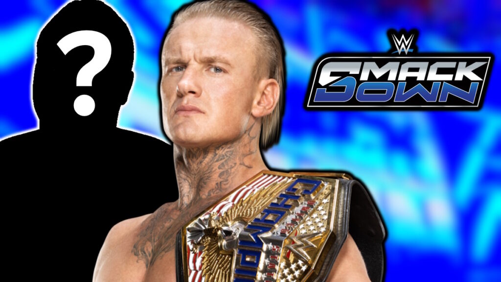 WWE SmackDown logo and Ilja Dragunov