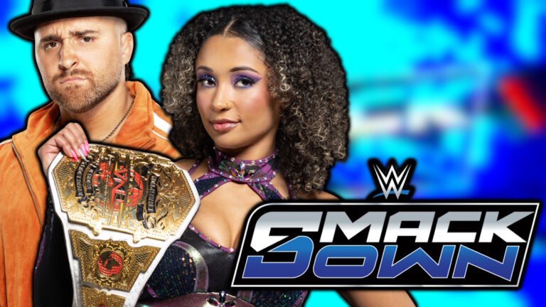 WWE SmackDown logo, Kelani Jordan and Tony D'Angelo