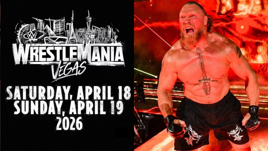 WWE WrestleMania 42 logo with Brock Lesnar