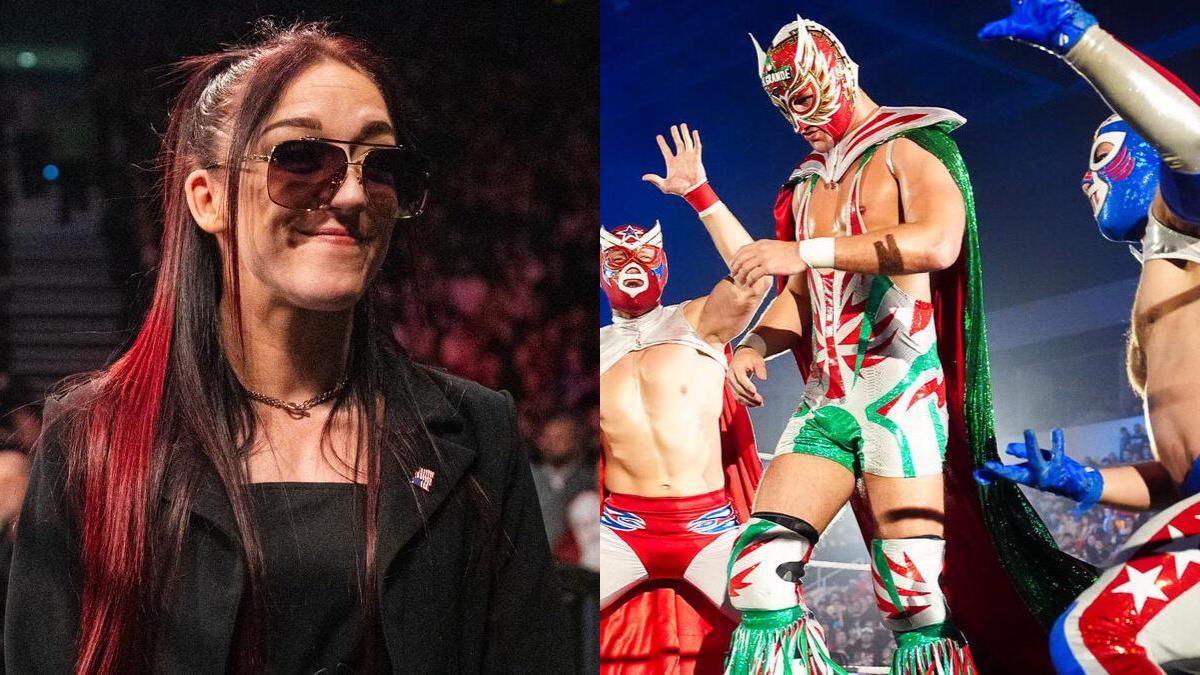 WWE star Alba Fyre next to Los Americanos