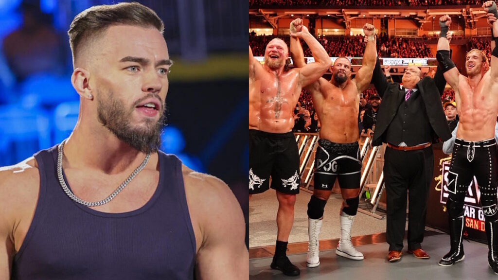 WWE star Austin Theory and the men's Survivor Series WarGames team