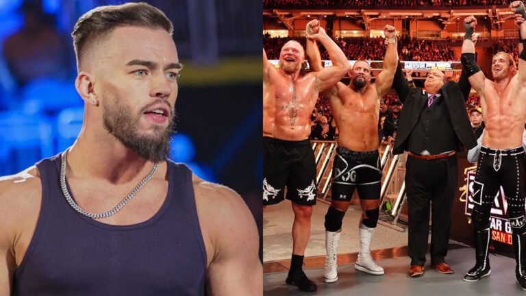 WWE star Austin Theory and the men's Survivor Series WarGames team