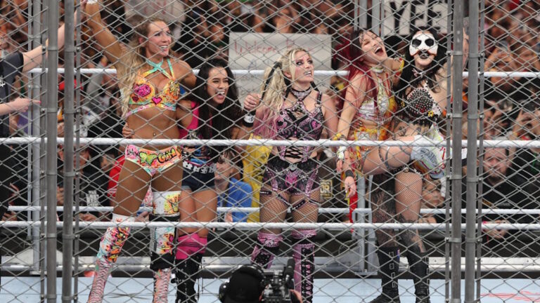 WWE Women's WarGames team of AJ Lee, Charlotte Flair, Alexa Bliss, IYO SKY and Rhea Ripley