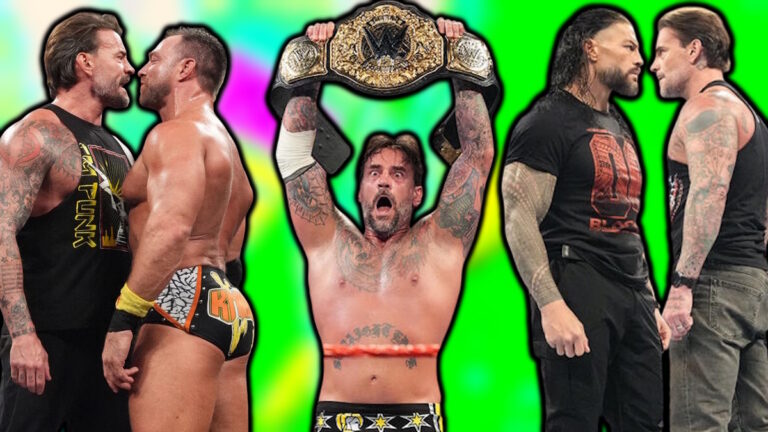 WWE stars CM Punk, LA Knight and Roman Reigns