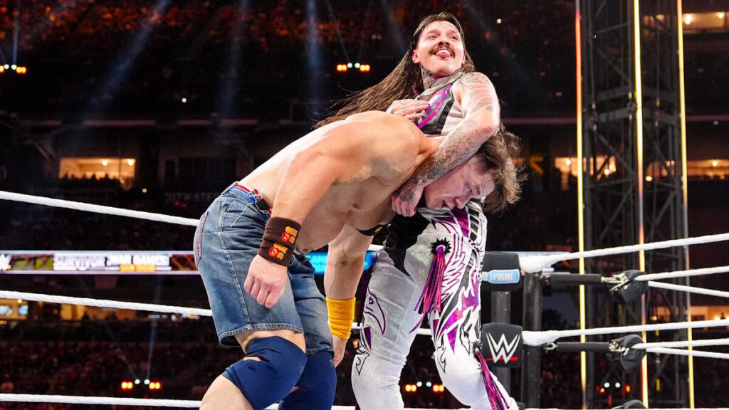 WWE stars Dominik Mysterio and John Cena