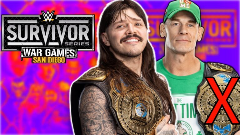 WWE Survivor Series 2025 logo wit John Cena and Dominik Mysterio