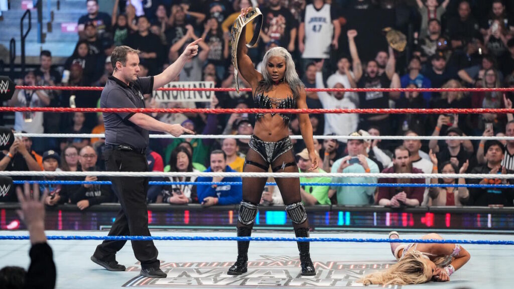 Jade Cargill winning WWE Women's Championship at Saturday Night's Main Event