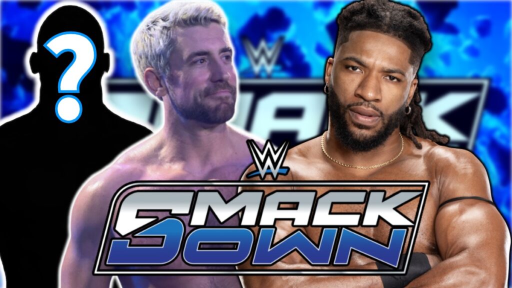 WWE SmackDown logo with Joe Hendry and Trick Williams