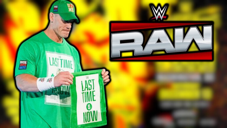 John Cena and WWE Raw logo