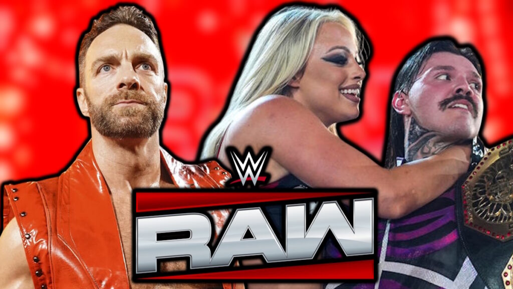 WWE Raw logo, Liv Morgan and Dominik Mysterio