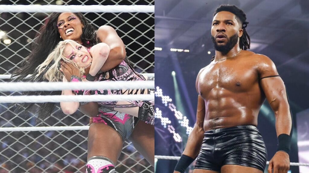 Lash Legend at WWE Survivor Series 2025 with Trick Williams alongside
