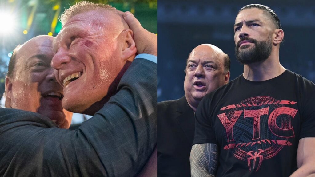WWE's Paul Heyman with Brock Lesnar and Roman Reigns