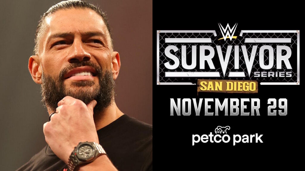 WWE Survivor Series logo and Roman Reigns