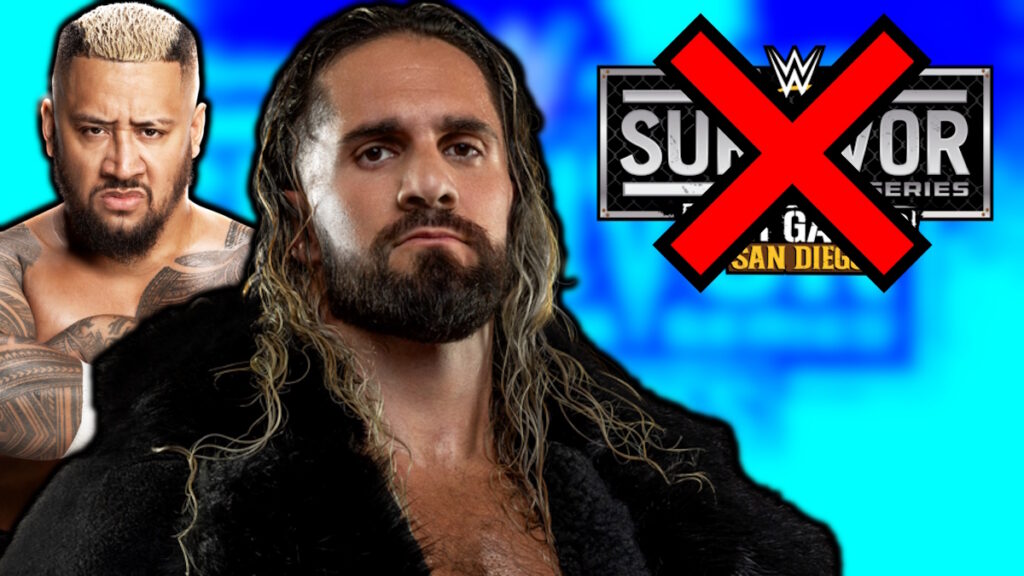 WWE Survivor Series logo, Seth Rollins and Solo Sikoa