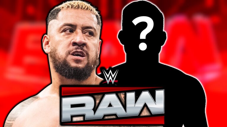 Solo Sikoa and WWE Raw logo