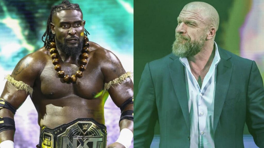 WWE NXT Champion Oba Femi next to Triple H